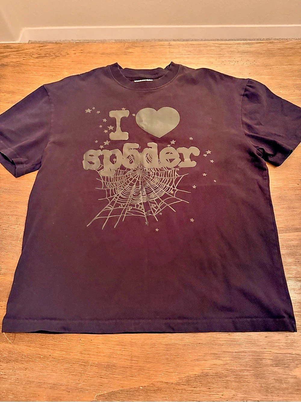 Sp5der Black Graphic Short Sleeve Tee Size Medium